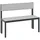 C+P Sitzbank mit Rückenlehne, Basic Plus, H796xB1000xT407mm, Gestell Schwarzgrau / Dekor Silbergrau (8060-300)