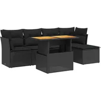 vidaXL Garten-Lounge-Set 6-tlg. schwarz