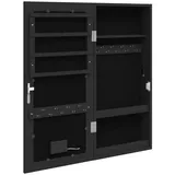 vidaXL Spiegel-Schmuckschrank mit LED-Beleuchtung Wandmontage Schwarz
