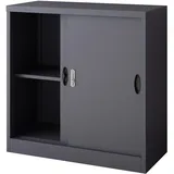 [en.casa] Rieti Aktenschrank 90 x 40 x 90 cm Dunkelgrau
