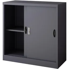 [en.casa] Rieti Aktenschrank 90 x 40 x 90 cm Dunkelgrau