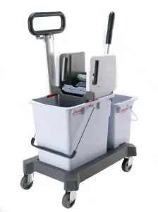 Vileda Professional CombiSpeed Doppelfahreimer, Nasswischwagen mit kompaktem Fahrgestell für hohe Flexibilität, Maße (L x B x H): 59 x 38 x 86 cm, mit Vertikalpresse