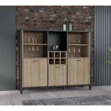Forte Highboard 139,4 x 40,2 x 117,1 cm Schwarz