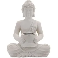Wellhome Well Home Solarleuchte Buddha aus Polystone in reinem