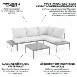 beautysofa LIVORNO Loungeset dunkelgrau