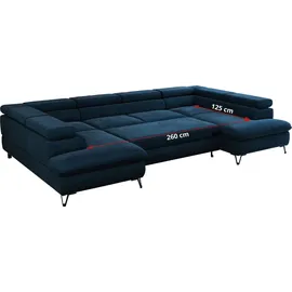 MKS Meble Eckcouch Velvet 2-Sitzer Dunkelblau