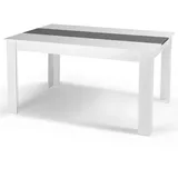 Rechteckiger Esstisch Georgia 8 Personen Weiß Und Grau 160 X 90 Cm