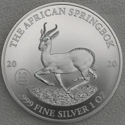 Silbermünze 1oz Springbock 2020 (Gabun)