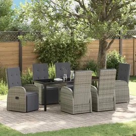 vidaXL Garten Essgruppe 7-tlg. Grau