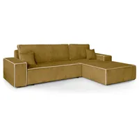 Beautysofa Ecksofa ERNI, inkl. Schlaffunktion, Bettkasten, L-Form Polsterecke im modernes Stil, stilvoll Corner Schlafsofa gelb