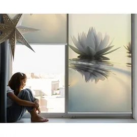 Tulup Rollo Lotus Blume 80 x 140 cm weiß