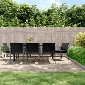 vidaXL Garten-Essgruppe 9-tlg. Schwarz