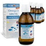 NORSAN Premium Omega 3 Arktis Dorschöl hochdosiert 6x 200 ml / 2.000mg Omega 3 pro Portion mit Zitronengeschmack/Omega 3 Öl mit EPA & DHA/Omega 3 Premium Öl mit 800 IE Vitamin D3