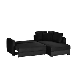bobb Eckcouch Webstoff 2-Sitzer Schwarz