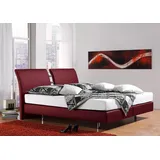 Home Affaire Boxspringbett HOME AFFAIRE "Polo", rot (bordeaux), B:175cm L:220cm, Matratzenbezug: Drell (60% Baumwolle, 40% Polyester), Komplettbetten, Boxspringbett, in 3 Matratzenarten, 3 Breiten und 4 Farben