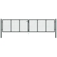 vidaXL Mesh-Gartentor Verzinkter Stahl 400 x 125 cm Grau