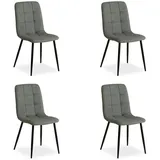 Homestyle4u Esszimmerstuhl Polyester Grau 4er Set