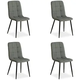 Homestyle4u Esszimmerstuhl Polyester Grau 4er Set