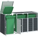 vidaXL Mülltonnenbox für 3 Tonnen Anthrazit 216x81x115 cm Stahl - Grau