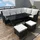 vidaXL Polyrattan Lounge-Set mit Auflagen 4-tlg. schwarz 43096