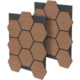 ML-Design Akustikpaneel Hexagon Teak 2 St. 66 x 81 x 2 cm