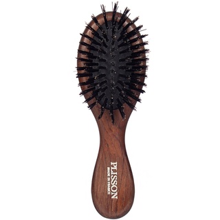Plisson - Pneumatische Haarbürste für Damen und Herren – Mini-Bürste, traditionell, 13 cm – Naturholz, 100% reine Wildschweinborsten