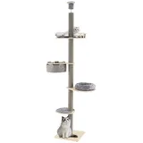Goplus Kratzbaum deckenhoch 236-271 cm grau