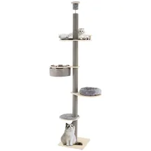 Goplus Kratzbaum deckenhoch 236-271 cm grau