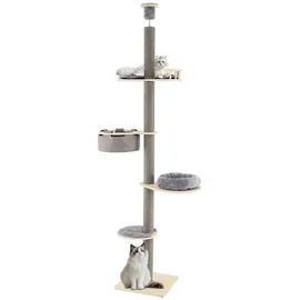 Goplus Kratzbaum deckenhoch 236-271 cm grau