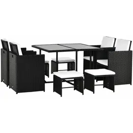 Outsunny Polyrattan Set 21-tlg. Tisch 109 x 109 cm