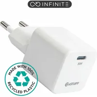 eSTUFF INFINITE USB-C Charger EU PD (30 W), USB Ladegerät, Weiss