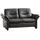 Hukla Couch hochwertiges Glattleder 2-Sitzer Schwarz