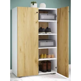 VCM Lona 70 x 110 x 39 cm weiß / Honigeiche