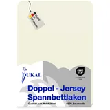 Dukal | Spannbettlaken | 180x200 – 200x200 cm | aus hochwertigem DOPPEL-Jersey | 100% Baumwolle | Farbe: creme