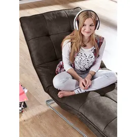 W.Schillig Relaxliege daily dreams Polyester 75 x 91 x 170 cm Braun mit Kissen