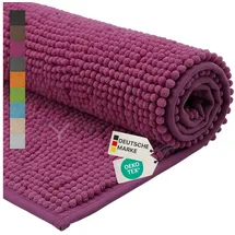 nyvi Badematten Set Chenille 2-teilig 45 x 50 cm und 50 x 80 cm Lila
