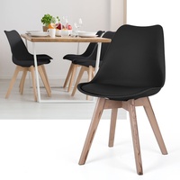 Esstischstuhl Besucherstuhl Küchenstuhl Holz natur Eiche Sitzpolster schwarz 4x