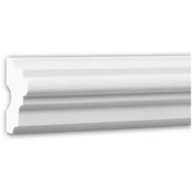 PROFHOME DECOR Stuckleiste 2 m Weiß 200 x 2,5 x 5,1 cm