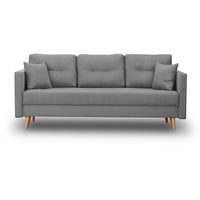 Schlafsofa LAHTI Sofa mit Bettkasten und Schlaffunktionn Klappsofa Couch GRAU