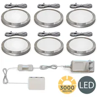 B.K.Licht Unterschrankleuchte, grau (aluminiumfarben), H:0,95cm Ø:5,9cm, Lampen, Schranklicht, Unterbauleuchte,