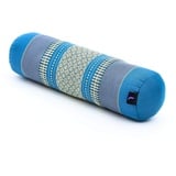 Leewadee Pilates Rolle Nackenstütze kleines Yoga Bolster Yogakissen ökologisches Naturprodukt, Kapok, 50 x 15 x 15 cm, Hellblau