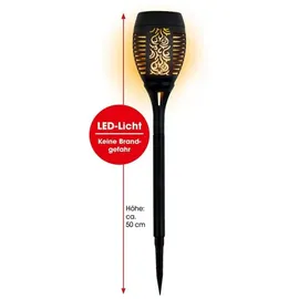 EasyMaxx Solar-Fackel 1,2V schwarz mit LED-Flammeneffekt