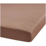 BettwarenShop Spannbettlaken Jersey-Elasthan 120 x 200 - 130 x 220 cm braun