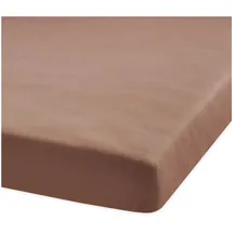 BettwarenShop Spannbettlaken Jersey-Elasthan 120 x 200 - 130 x 220 cm braun