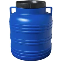 plasteo 30 Liter Weithalsfass mit Deckel und Griffen Blau