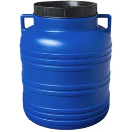 plasteo 30 Liter Weithalsfass mit Deckel und Griffen Blau
