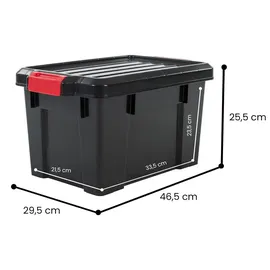 Iris Ohyama Aufbewahrungsbox 21 L Kunststoff schwarz 3er Set