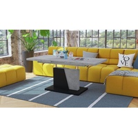 Mazzoni Couchtisch Grand Noir Beton-Schwarz stufenlos höhenverstellbar ausziehbar 120-180 grau|schwarz