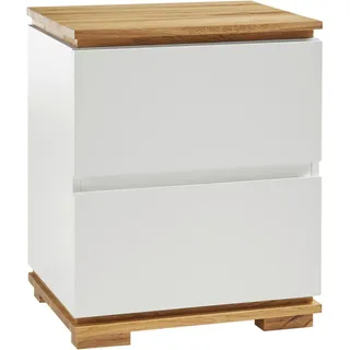 MCA Furniture Xxxl Nachtschrank, Weiß, Eiche, Holz, Holzwerkstoff, Eiche, massiv, 2 Schubladen, 48x59x40 cm, - BHT 48x59x40 cm