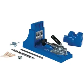 Kreg Jig K4 Starter Set ( K4 ) Tischler Komplettset Verbindungssystem aus Holz mit Bohrschablone K4, Stufenbohrer, Bit, Schrauben und Stopfen